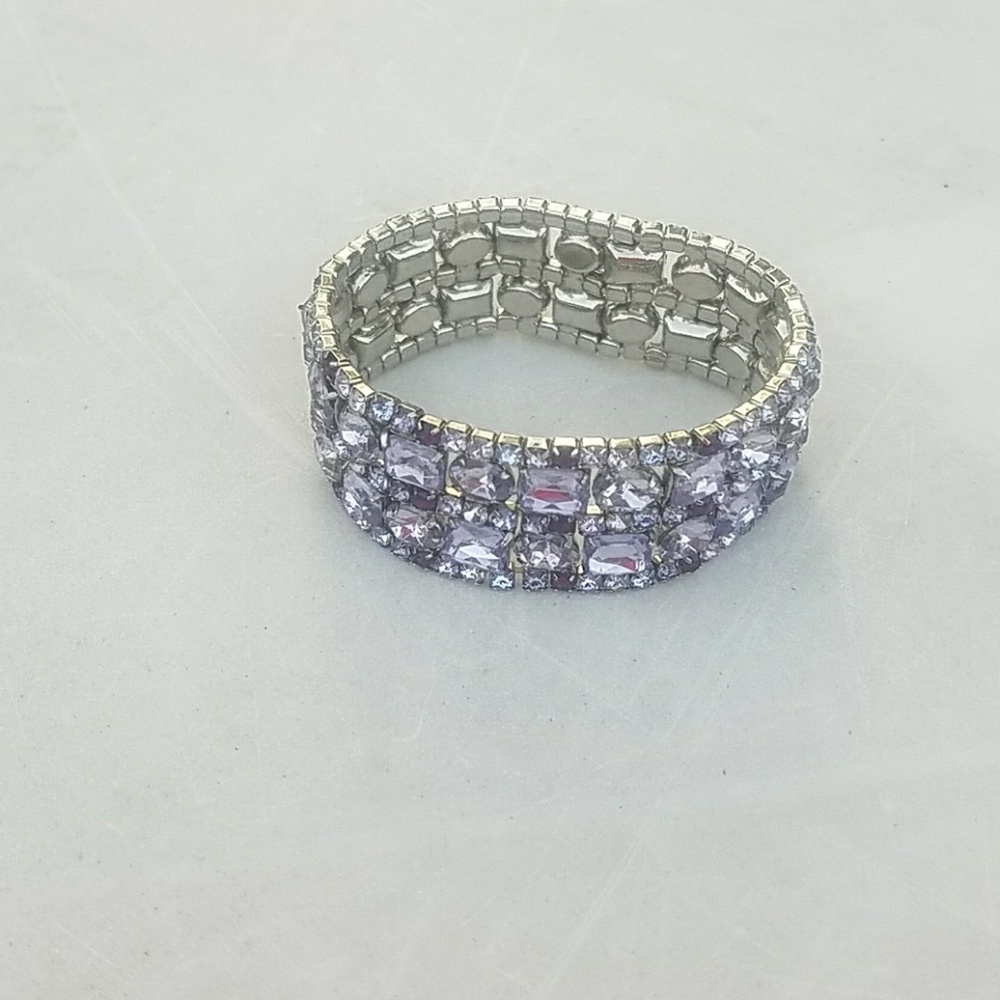 Purple Rhinestone Bracelet - Picture 2 of 4